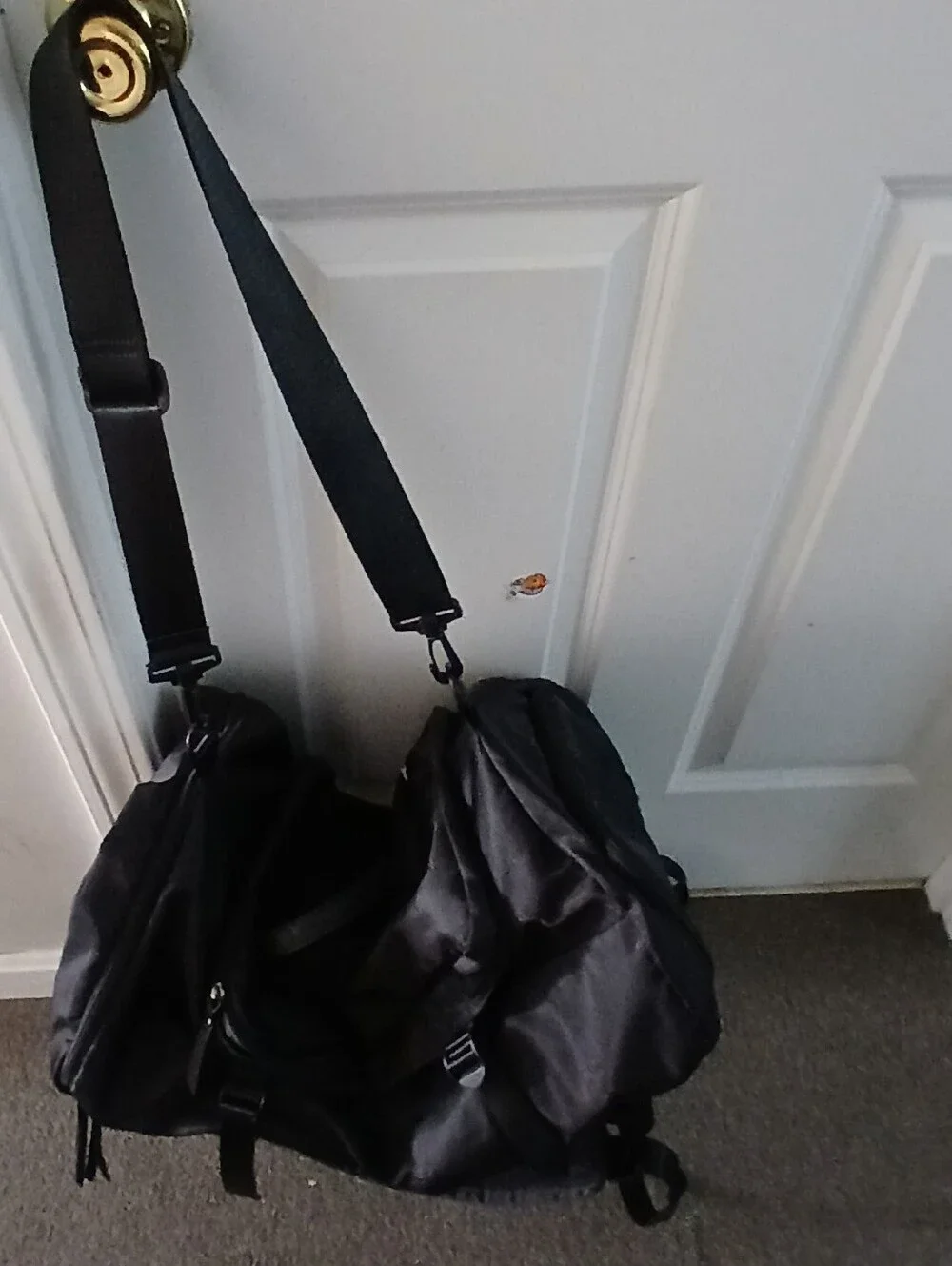 MIYCOO Black Men’s Convertible Travel Backpack Duffel Bag with Shoulder Strap.